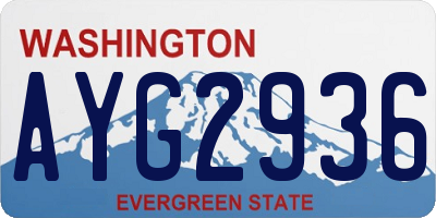 WA license plate AYG2936