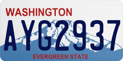 WA license plate AYG2937