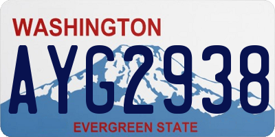 WA license plate AYG2938