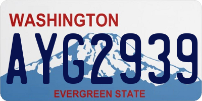 WA license plate AYG2939