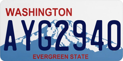 WA license plate AYG2940