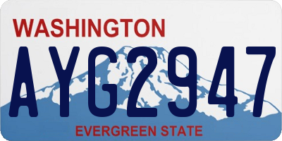 WA license plate AYG2947