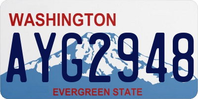 WA license plate AYG2948