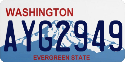 WA license plate AYG2949