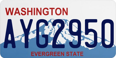 WA license plate AYG2950