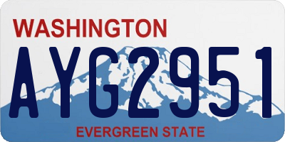 WA license plate AYG2951