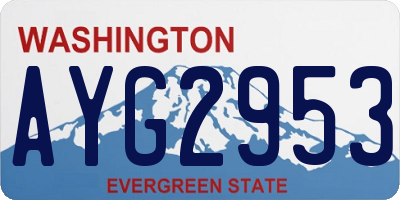 WA license plate AYG2953