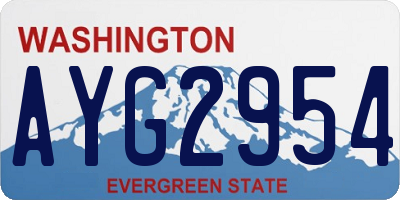 WA license plate AYG2954