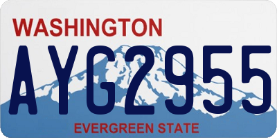 WA license plate AYG2955