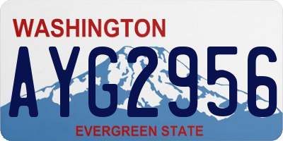 WA license plate AYG2956