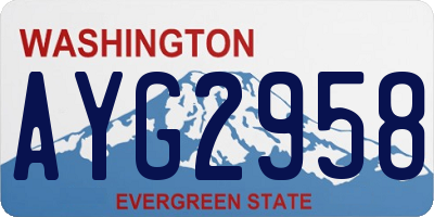 WA license plate AYG2958