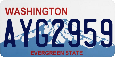 WA license plate AYG2959