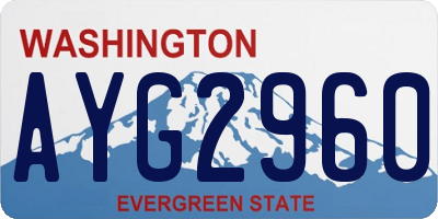WA license plate AYG2960