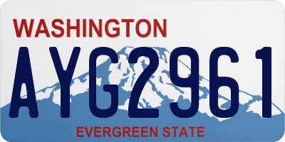 WA license plate AYG2961