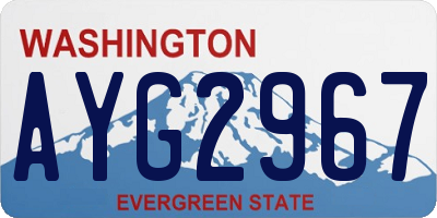WA license plate AYG2967