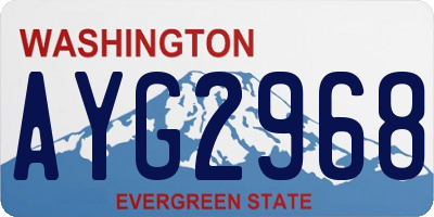 WA license plate AYG2968