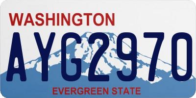 WA license plate AYG2970