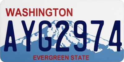 WA license plate AYG2974