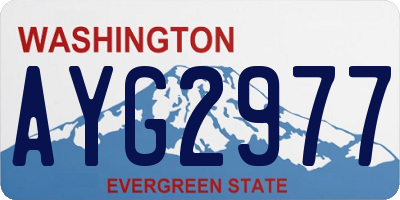 WA license plate AYG2977
