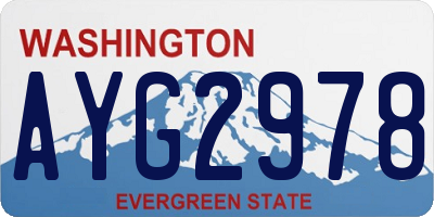 WA license plate AYG2978