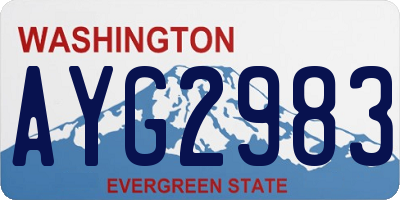 WA license plate AYG2983