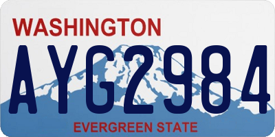 WA license plate AYG2984