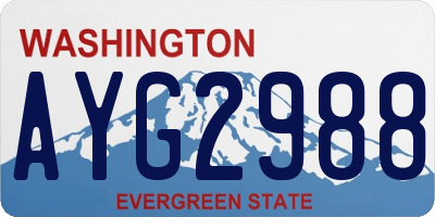 WA license plate AYG2988