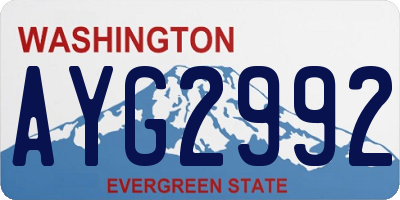 WA license plate AYG2992