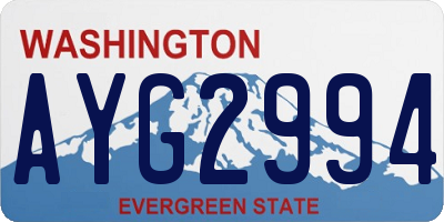 WA license plate AYG2994