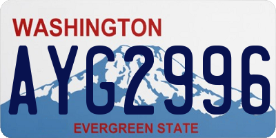 WA license plate AYG2996