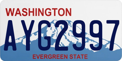 WA license plate AYG2997