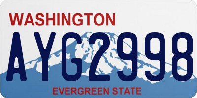 WA license plate AYG2998