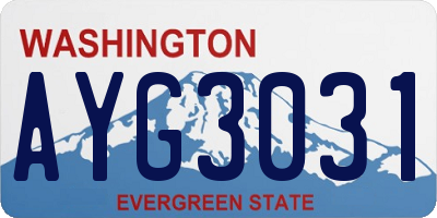 WA license plate AYG3031