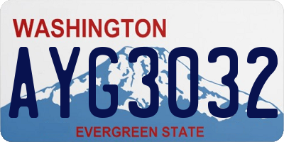 WA license plate AYG3032