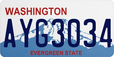 WA license plate AYG3034