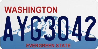 WA license plate AYG3042