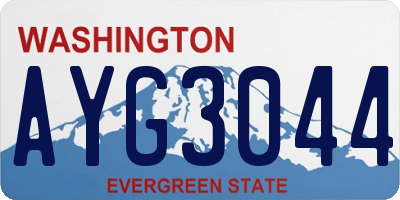 WA license plate AYG3044