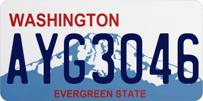 WA license plate AYG3046