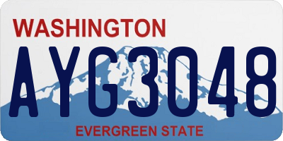WA license plate AYG3048