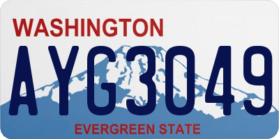 WA license plate AYG3049