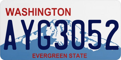 WA license plate AYG3052