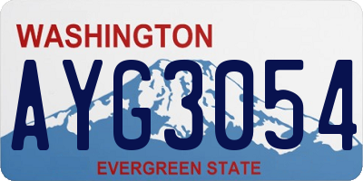 WA license plate AYG3054