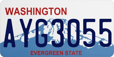 WA license plate AYG3055