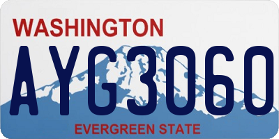 WA license plate AYG3060