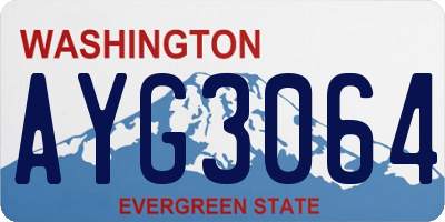 WA license plate AYG3064