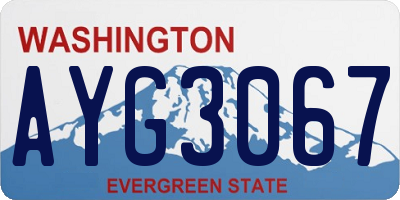 WA license plate AYG3067