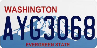 WA license plate AYG3068
