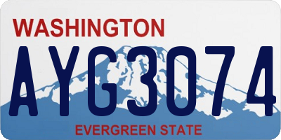 WA license plate AYG3074