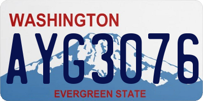 WA license plate AYG3076