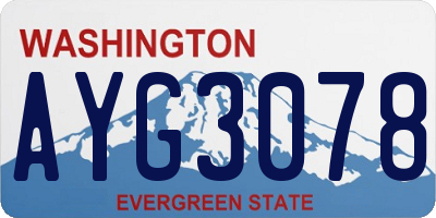 WA license plate AYG3078